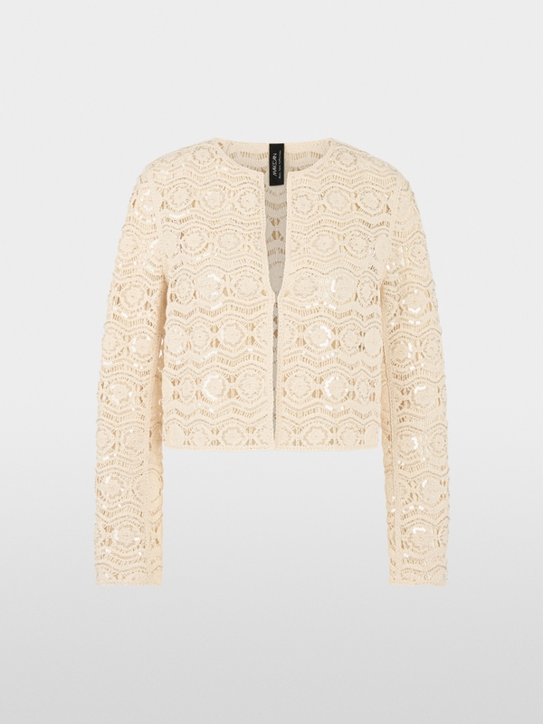 Openwork jacket with mini beads