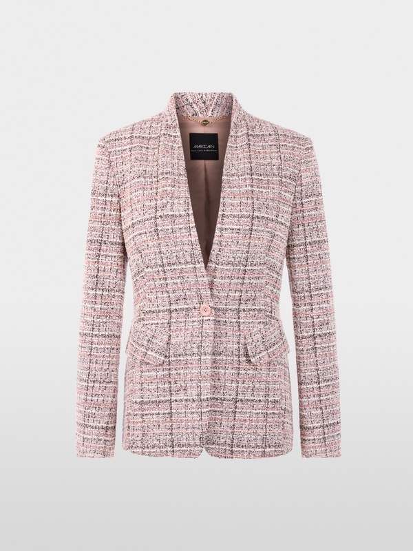 Fitted collarless blazer