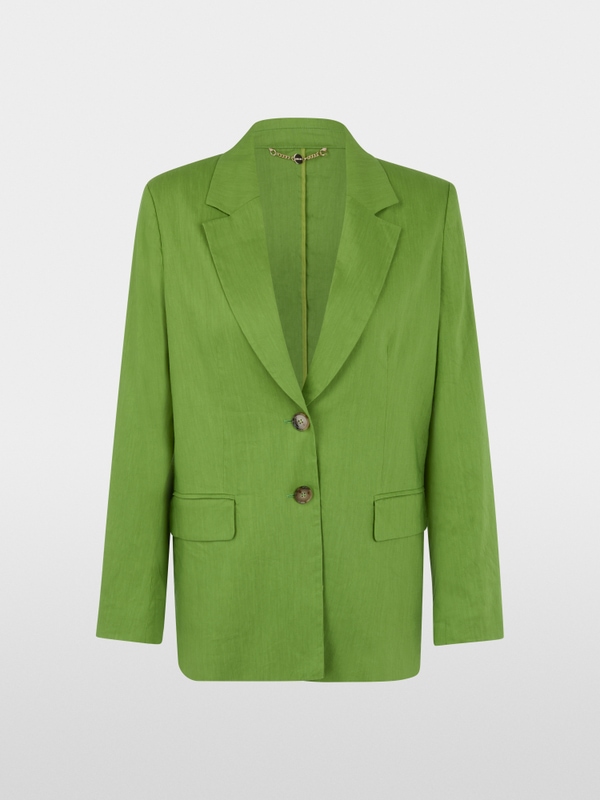 Long blazer with shoulder pads