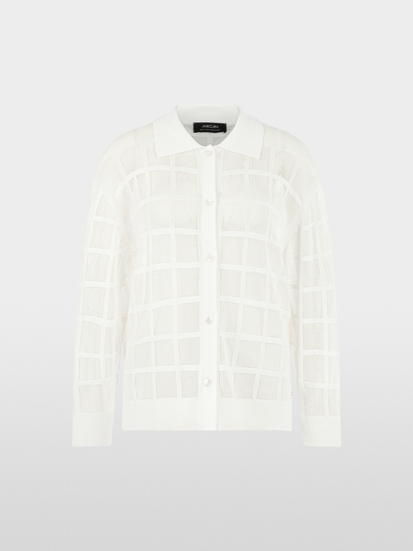 Cardigan with openwork pattern