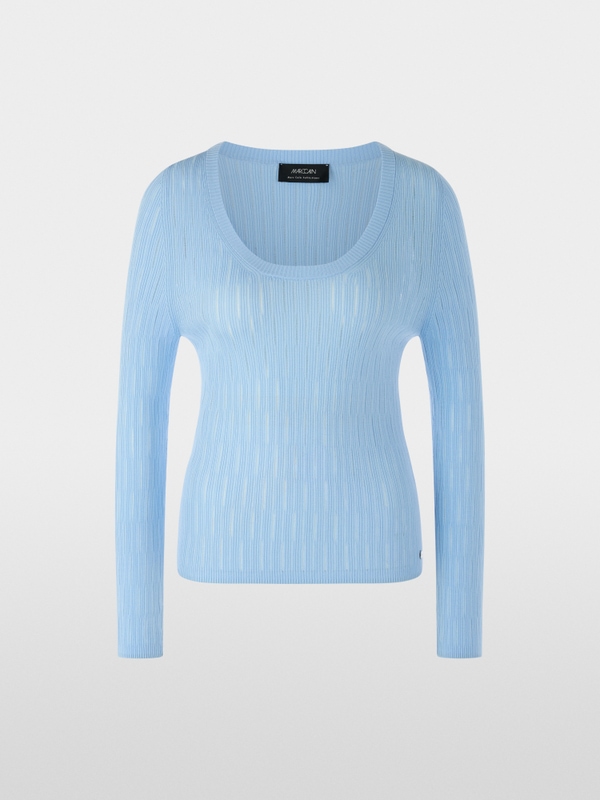 Pull à col rond et structure côtelée