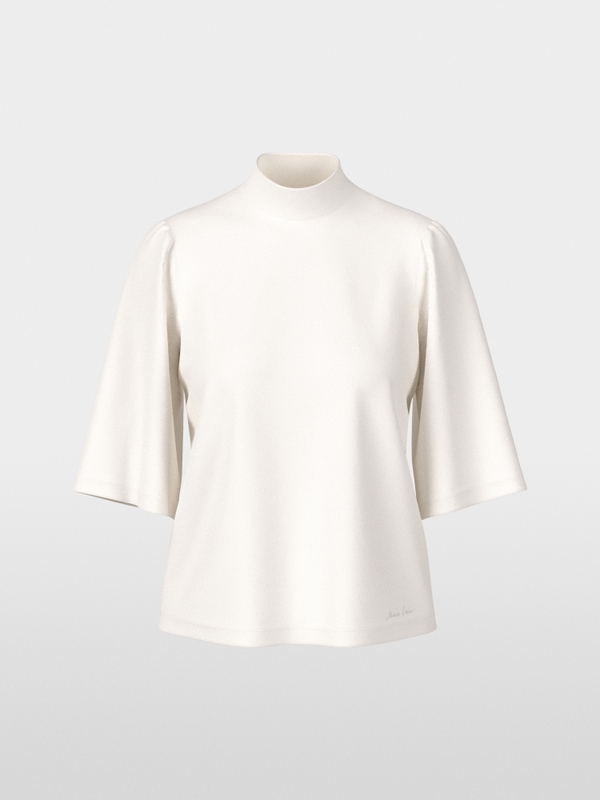 Loose-fit T-shirt with stand-up collar