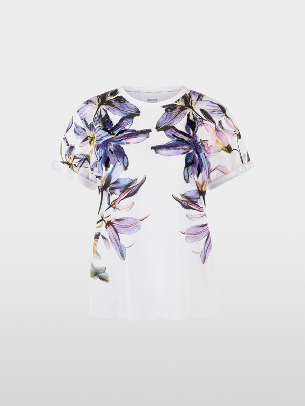 T-shirt à manches courtes avec imprimé lys