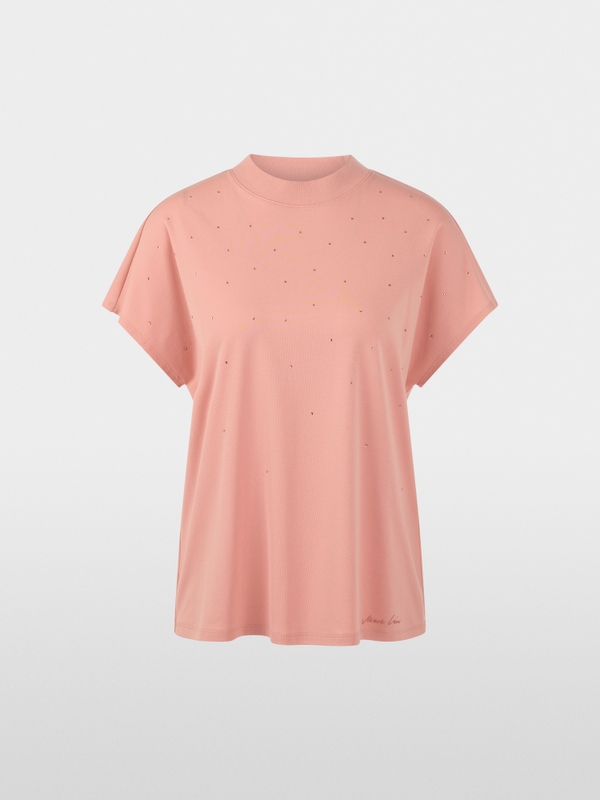 Short-sleeved T-shirt with hotfix stones