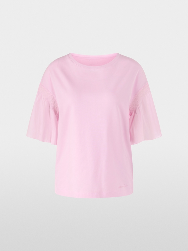 T-shirt en coton stretch avec détails smockés