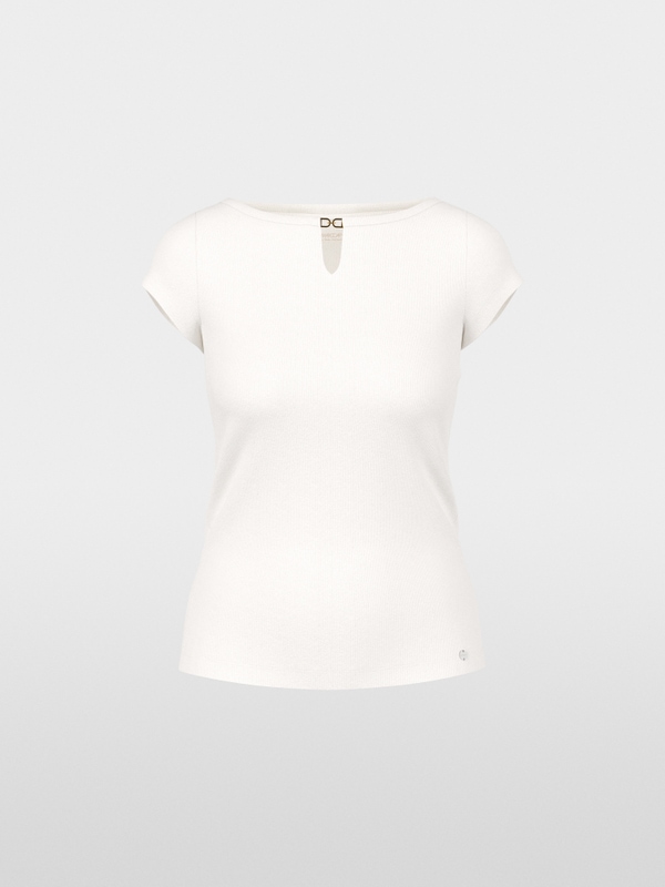 Stretch cotton shirt with cut-out