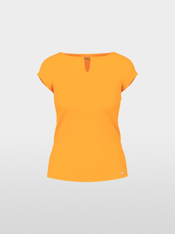 Stretch cotton shirt with cut-out