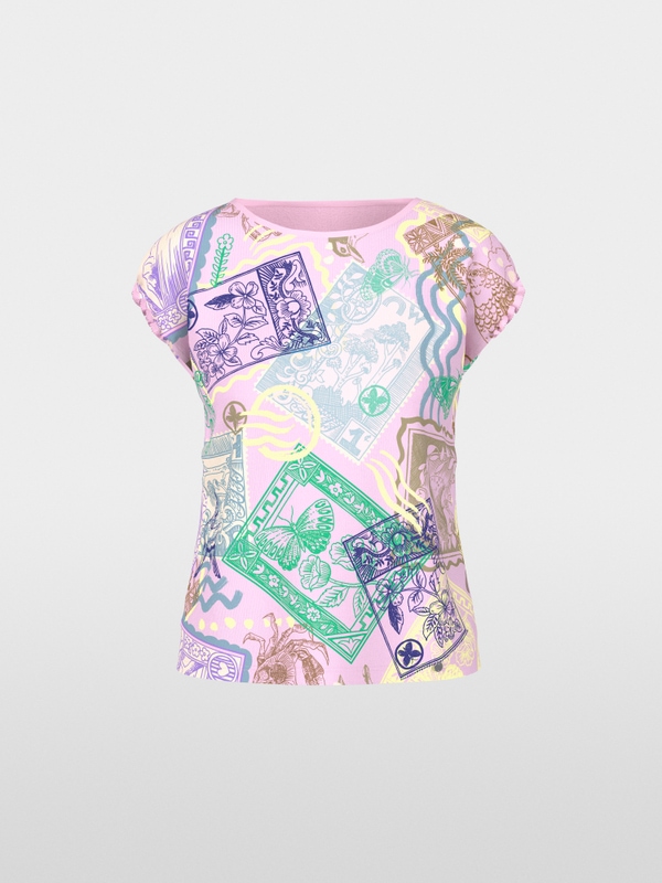 Chemise en coton stretch avec imprimé estampillé