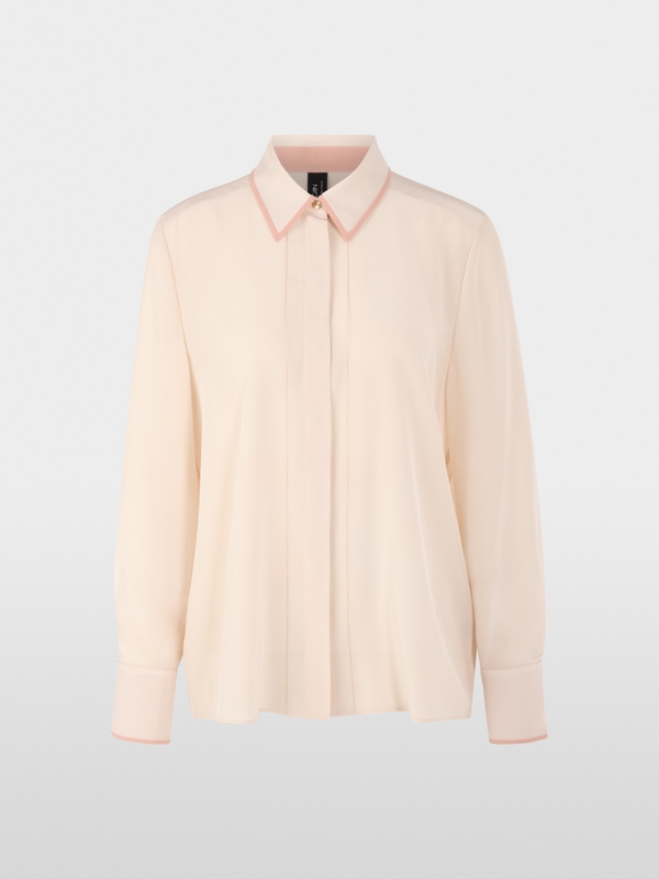 Blouse à col chemise en pure soie