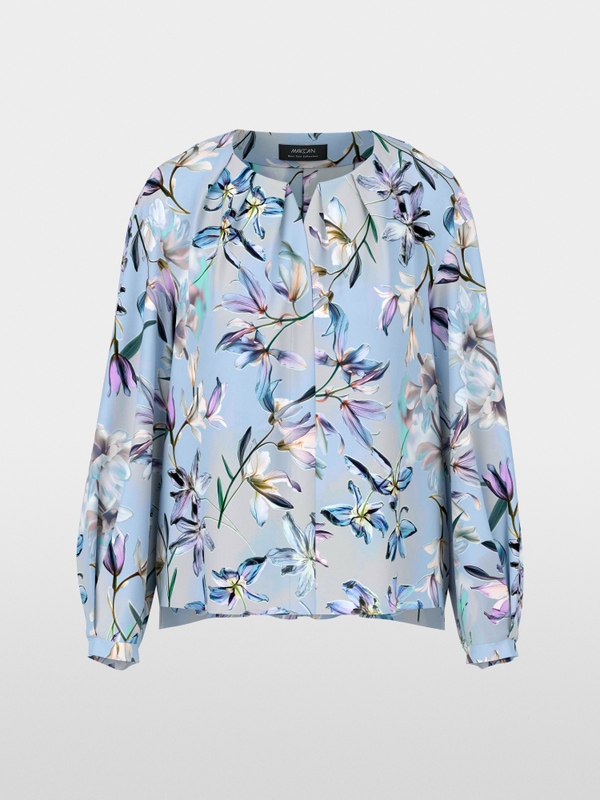 Blouse with all-over lily print