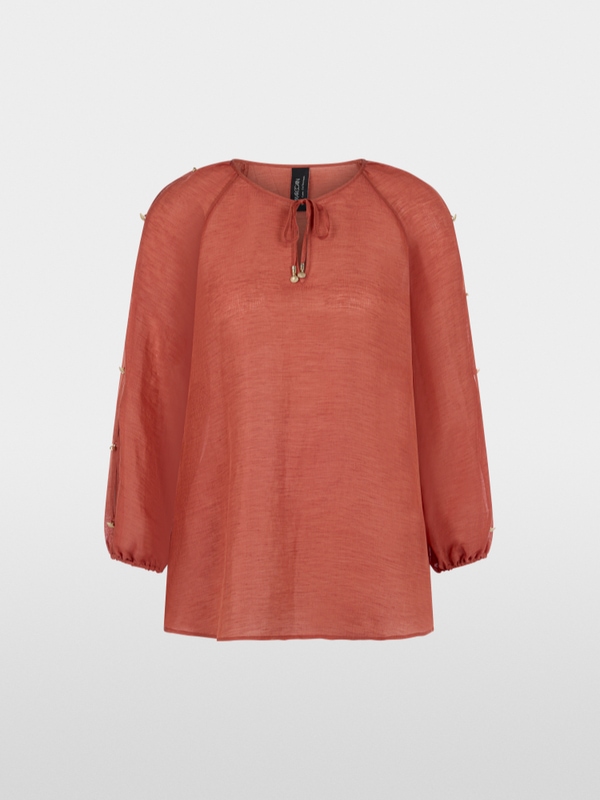 Blouse in linen-silk blend