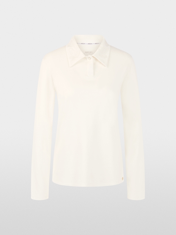 Long-sleeved cotton polo shirt