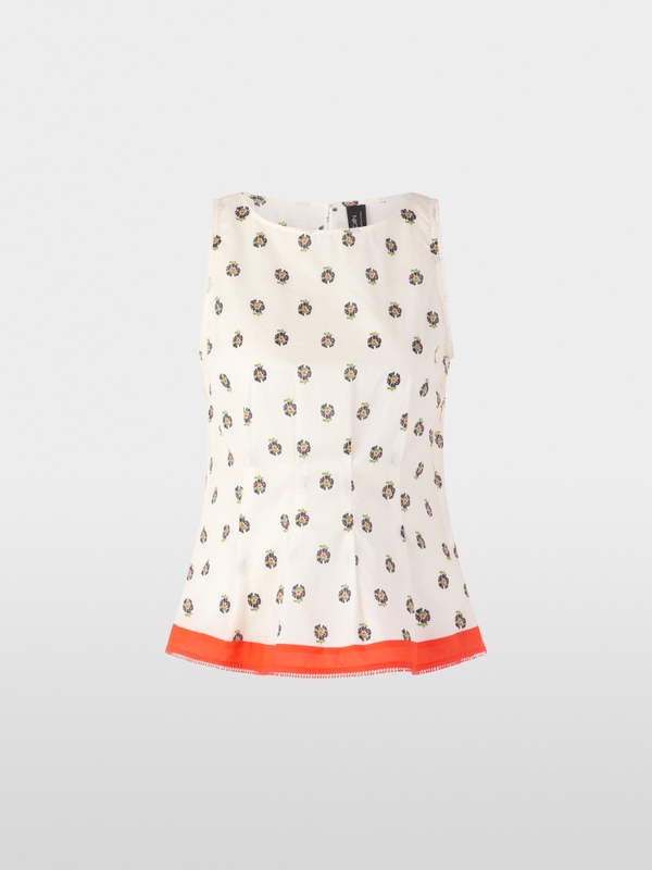 Cotton top with hibiscus print