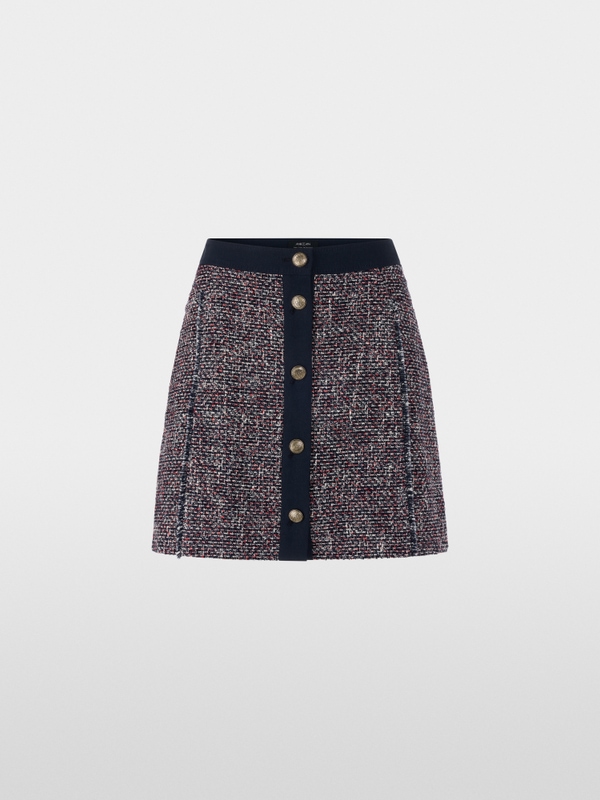 Jupe en tweed avec détails en denim