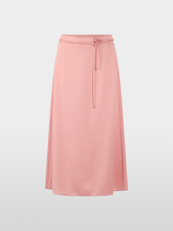 Jupe midi en satin avec cordon à nouer