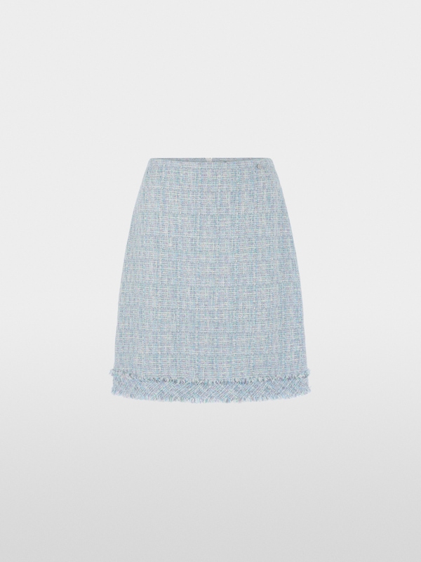 Mini-jupe en bouclé à franges