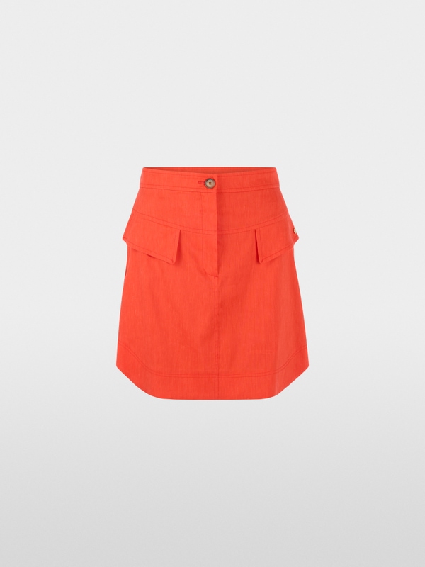 Linen-viscose blend mini skirt