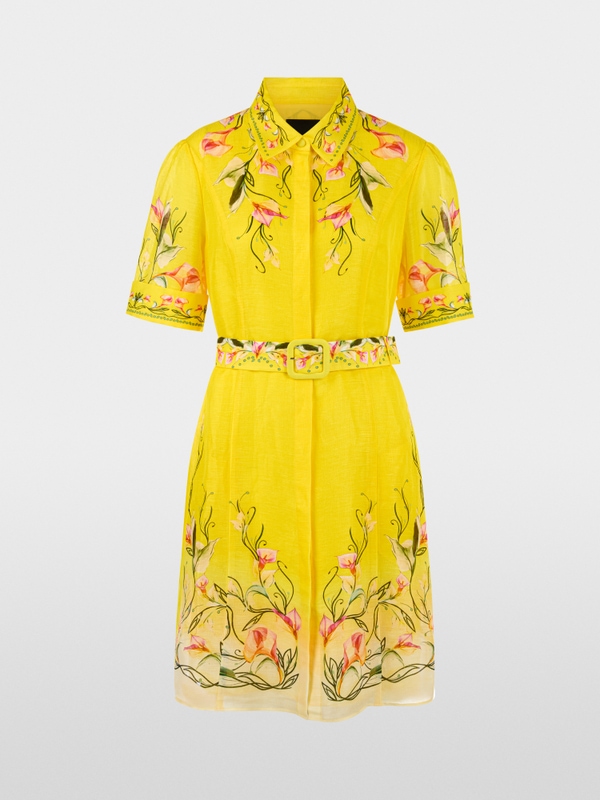 Linen-silk blend mini dress