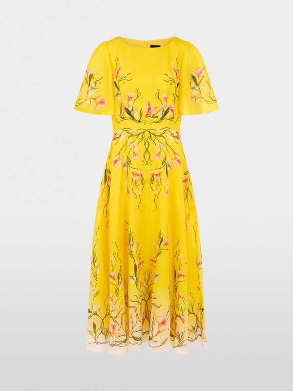 Linen-silk blend maxi dress