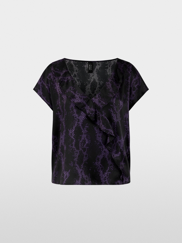 Zijden top met slangenprint