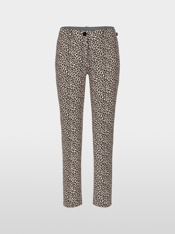 SYDNEY slim fit pants with leopard print