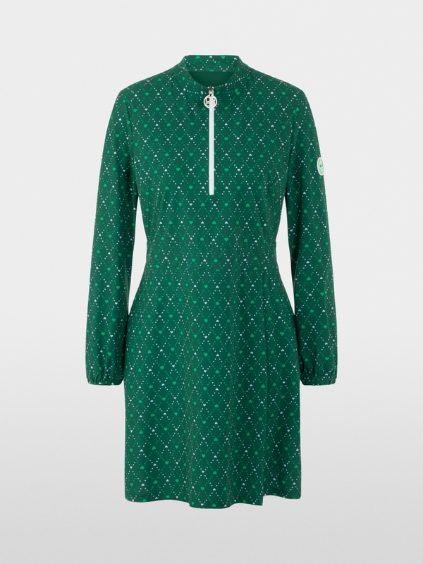 Stretch mini dress with heart print