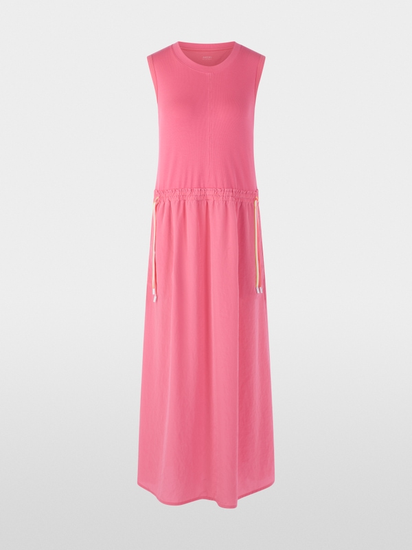 Sleeveless midi dress with drawstring