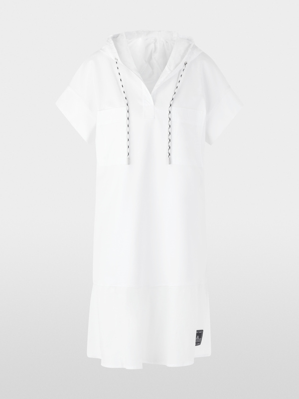 Shirt dress with hood