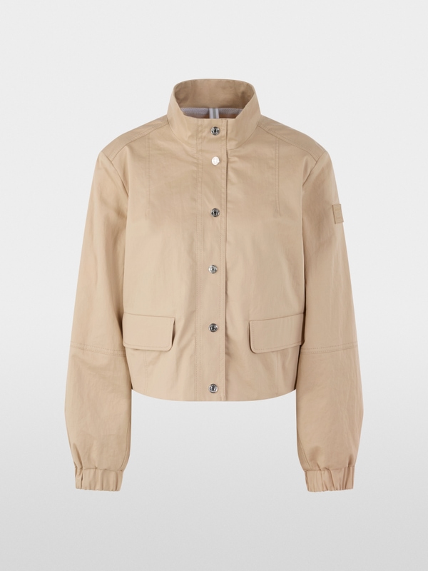 Short cotton jacket with mesh lining