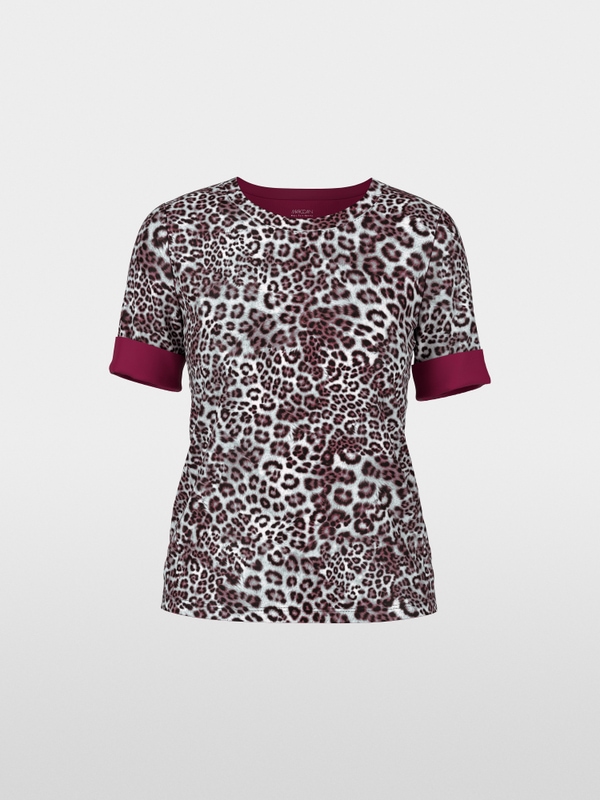 Ribbed shirt with leopard print