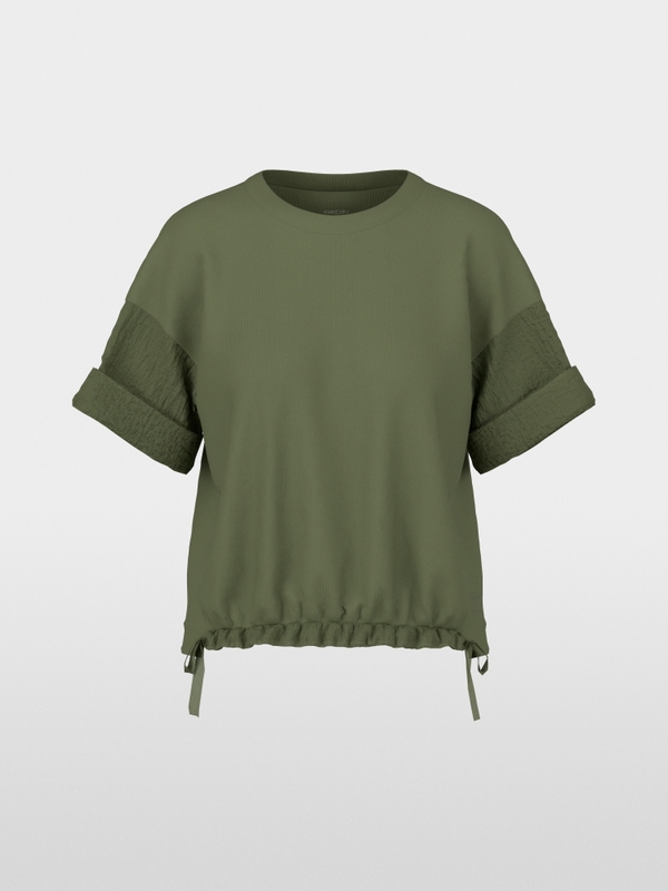 Materials mix T-shirt