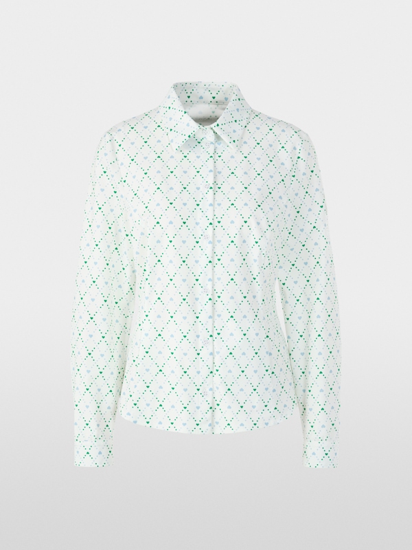 Stretch blouse with heart print