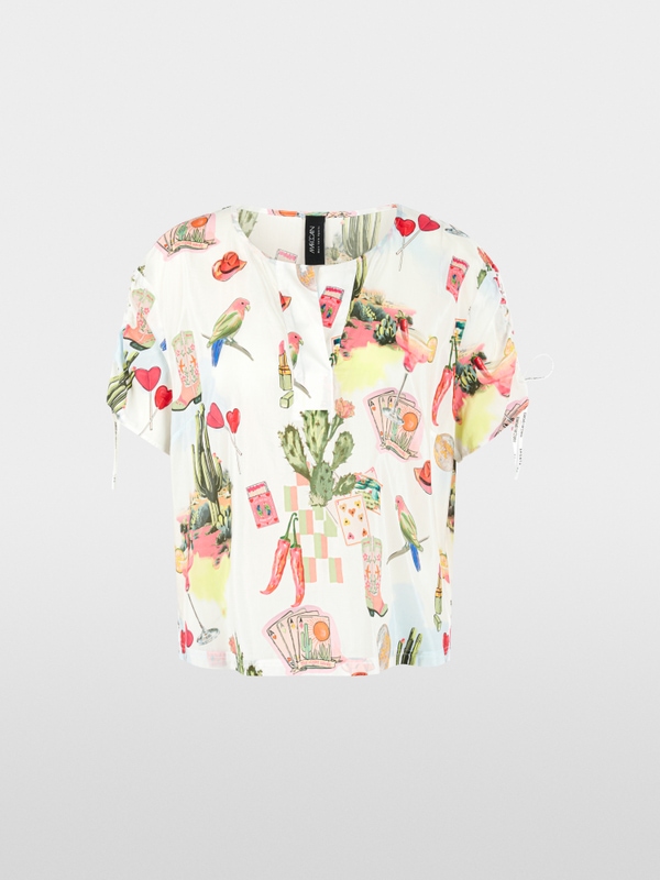 Blouse shirt with gathered details