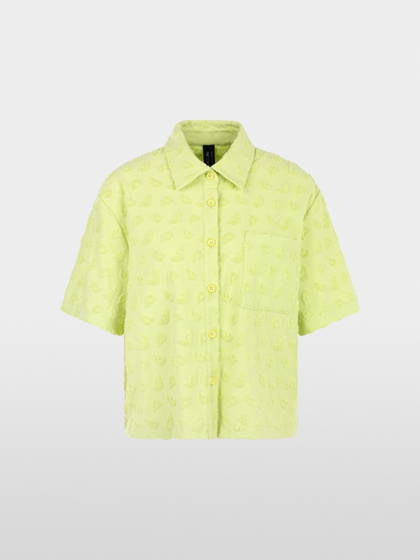 Short-sleeved towelling texture blouse