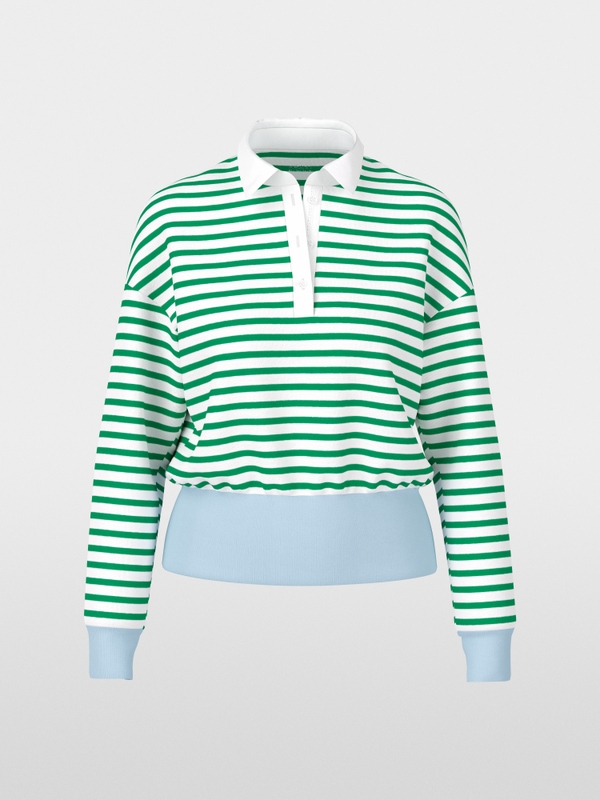 Striped polo shirt in stretch cotton