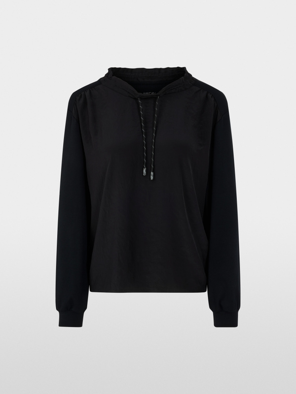 Long-sleeved shirt with materials mix