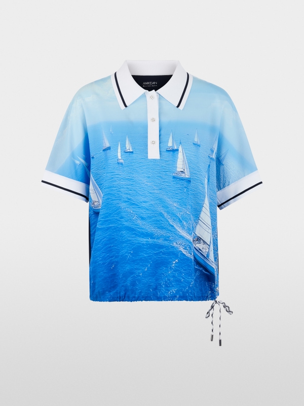 Blouse shirt with all-over print