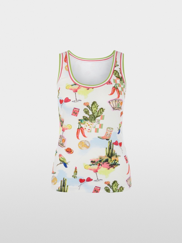 Ribbed top with print
