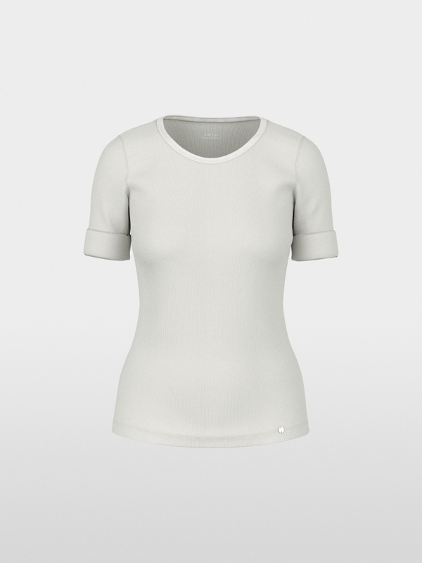 Stretch cotton shirt with half sleeves