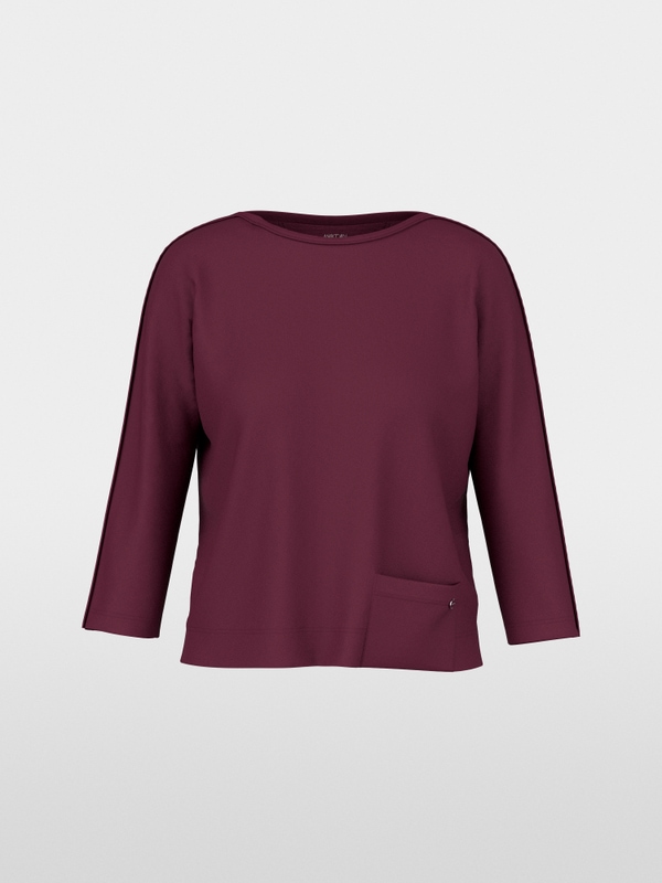 T-shirt en coton stretch à manches 3/4