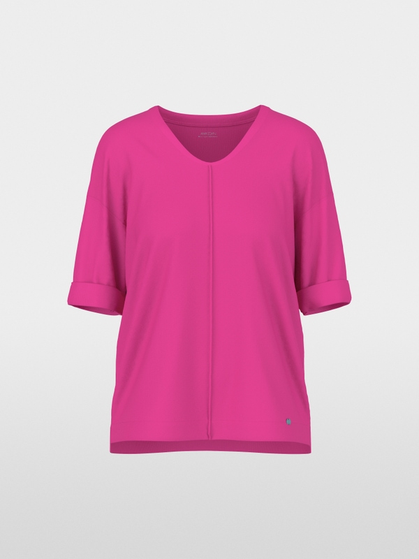 Materials mix blouse-style shirt