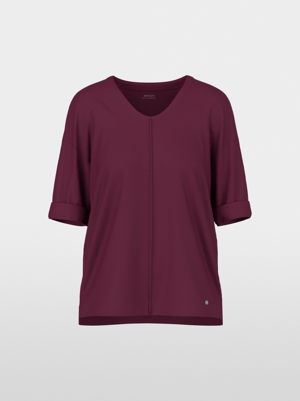 Materials mix blouse-style shirt