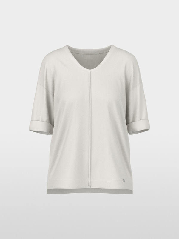 Materials mix blouse-style shirt