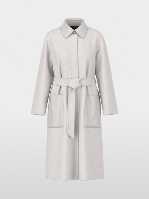 Short coat with leather details