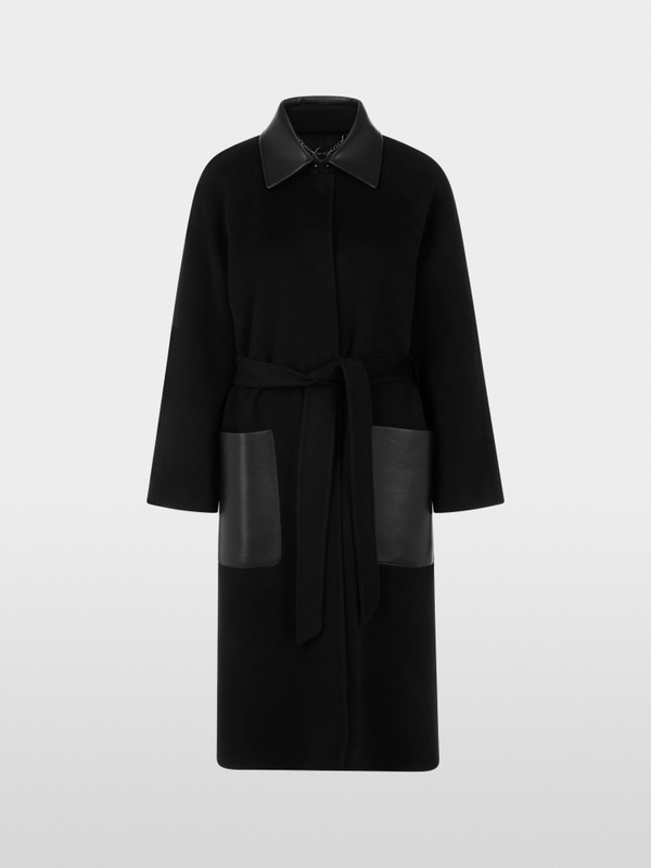 Short coat with leather details