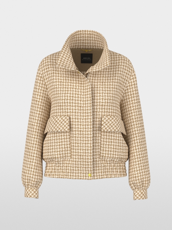 Blouson jacket with houndstooth