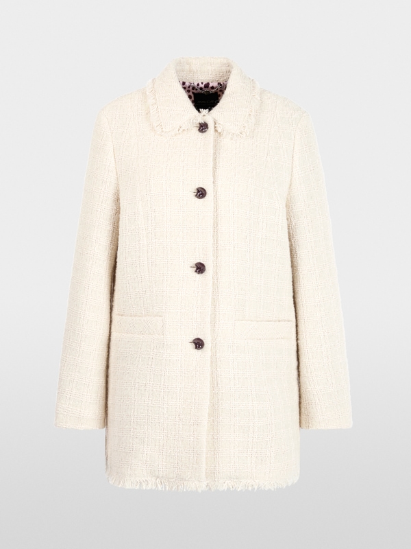Bouclé jacket with fringing