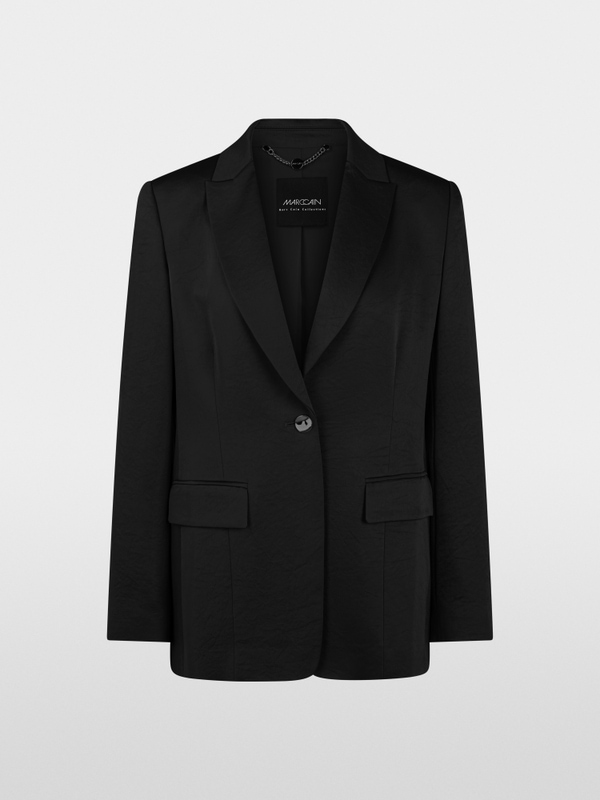 Blazer en satin avec bouton argenté