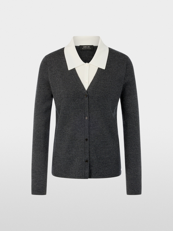 Cardigan en maille fine effet superposit