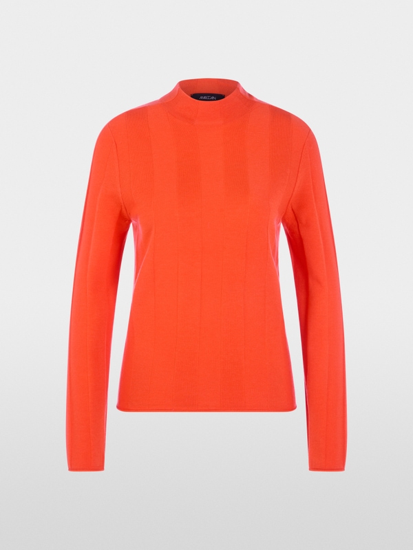 Slim-fit jumper with stand-up collar